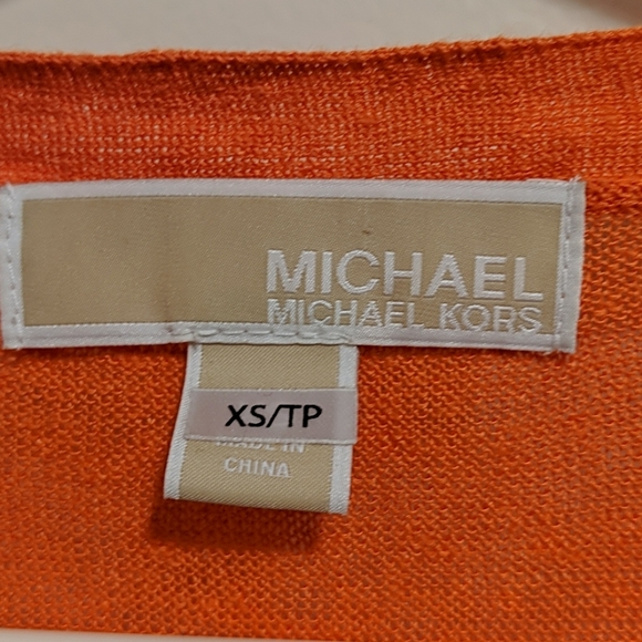 Michael Kors Linen Orange Cardigan - Picture 3 of 5